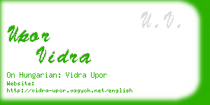 upor vidra business card